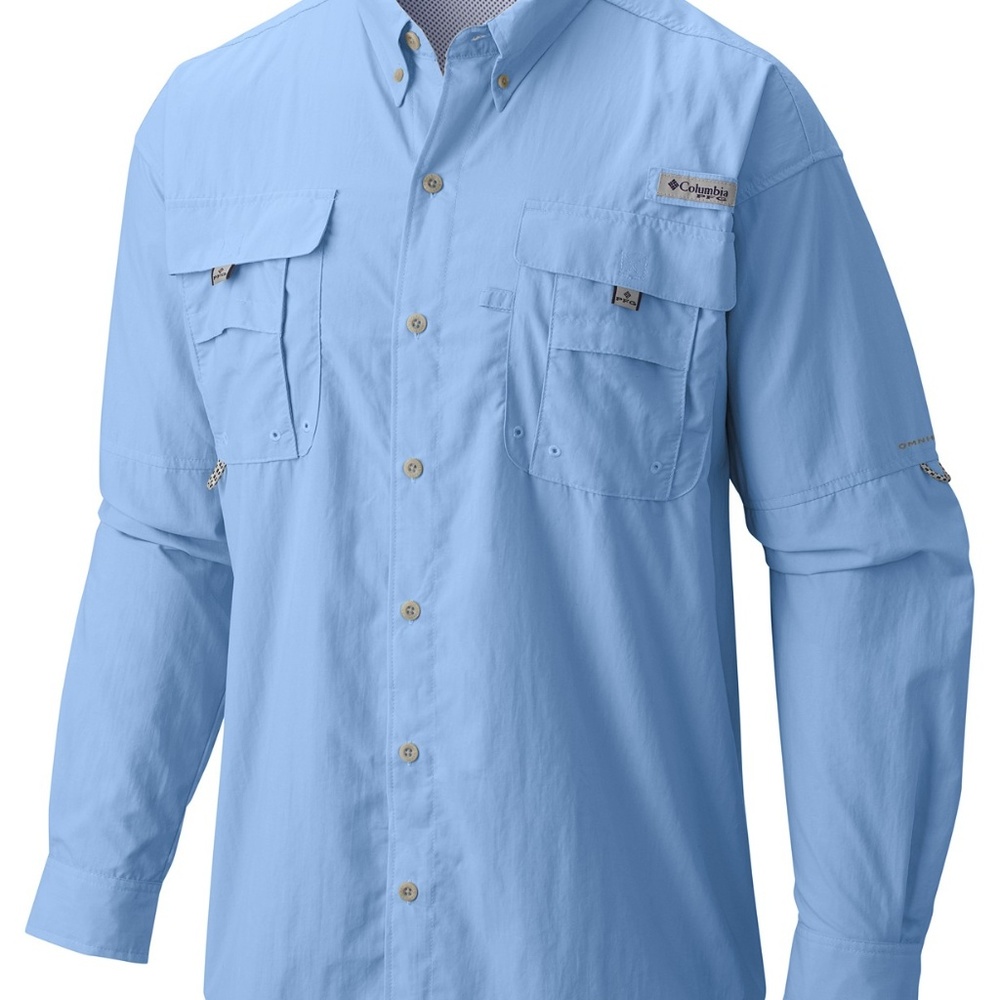 Columbia PFG long sleeve light blue